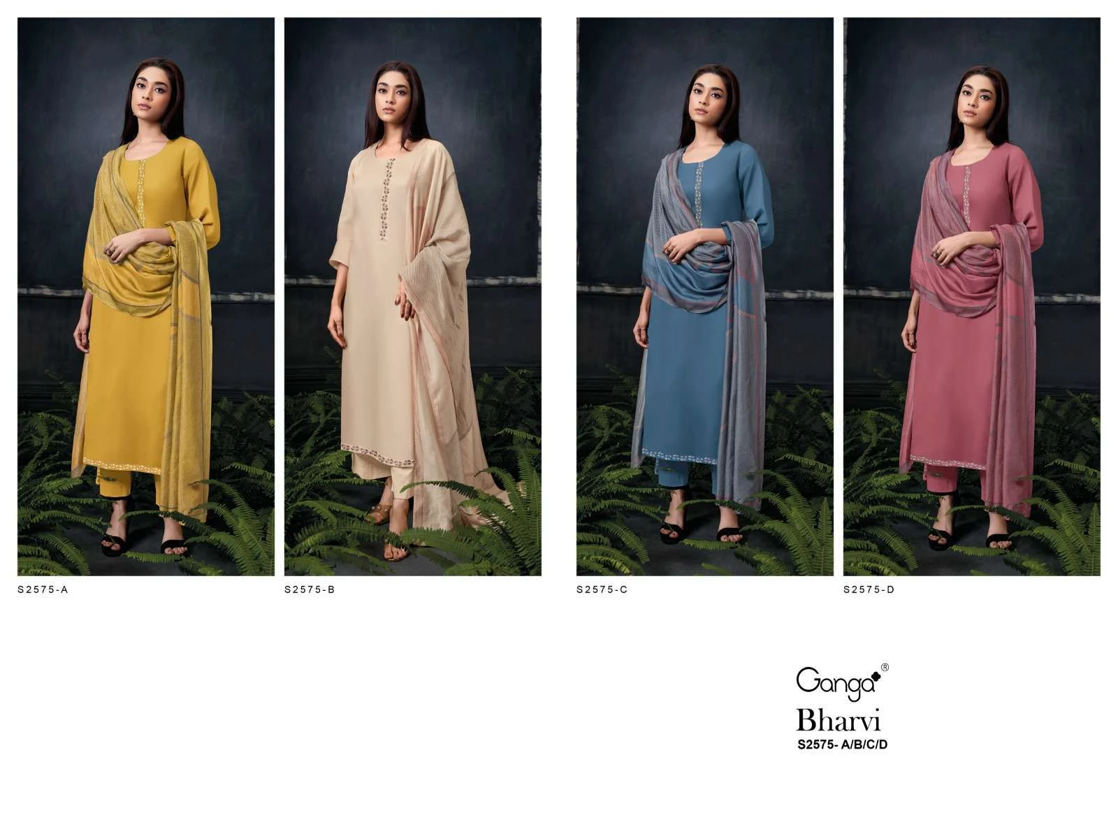 Ganga Bharvi 2575 Premium Cotton Silk Wholesale Fancy Salwar Suit Catalog — Wholesale Salwar Suits, Ganga wholesale from Surat — view 6